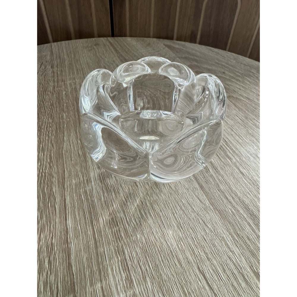 VTG ROYAL COPENHAGEN CRYSTAL LOTUS FLOWER VOTIVE TEALIGHT CANDLE HOLDER 3.5"x3"H